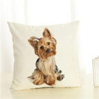 Cute Pet Dog Printed Cushion Cover Linen Pillow Cover Decorative Throw Pillow Cover For Sofa Chair Home Stevvex