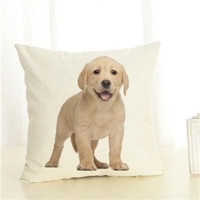 Cute Pet Dog Printed Cushion Cover Linen Pillow Cover Decorative Throw Pillow Cover For Sofa Chair Home Stevvex