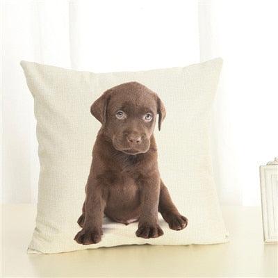 Cute Pet Dog Printed Cushion Cover Linen Pillow Cover Decorative Throw Pillow Cover For Sofa Chair Home Stevvex