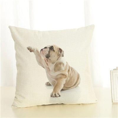 Cute Pet Dog Printed Cushion Cover Linen Pillow Cover Decorative Throw Pillow Cover For Sofa Chair Home Stevvex