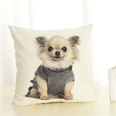 Cute Pet Dog Printed Cushion Cover Linen Pillow Cover Decorative Throw Pillow Cover For Sofa Chair Home Stevvex