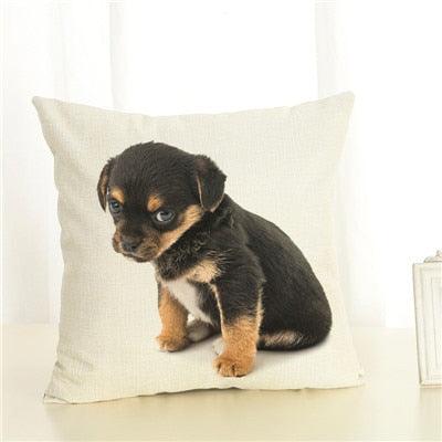 Cute Pet Dog Printed Cushion Cover Linen Pillow Cover Decorative Throw Pillow Cover For Sofa Chair Home Stevvex