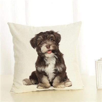 Cute Pet Dog Printed Cushion Cover Linen Pillow Cover Decorative Throw Pillow Cover For Sofa Chair Home Stevvex