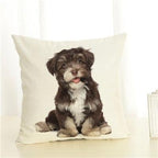 Cute Pet Dog Printed Cushion Cover Linen Pillow Cover Decorative Throw Pillow Cover For Sofa Chair Home Stevvex