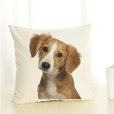 Cute Pet Dog Printed Cushion Cover Linen Pillow Cover Decorative Throw Pillow Cover For Sofa Chair Home Stevvex