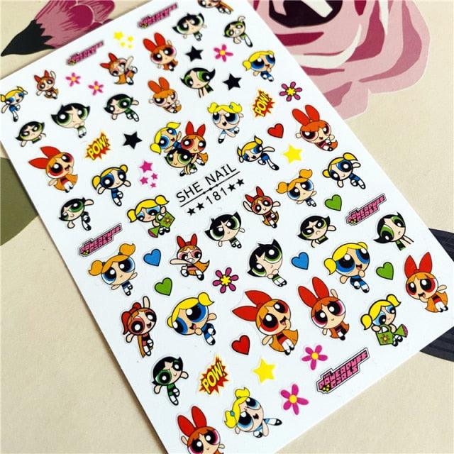 Cute rabbit Cute cat  Japanese Justice Girl 3D Back Glue Nail Sticker Nail Decoration Nail Art Nail Ornament Self Adhesive Nail Decals for Nail Art Decoration Including Hearts Stars Letters Bowknot Leaves Flowers Plants Fruits Butterflies for Woman Stevvex