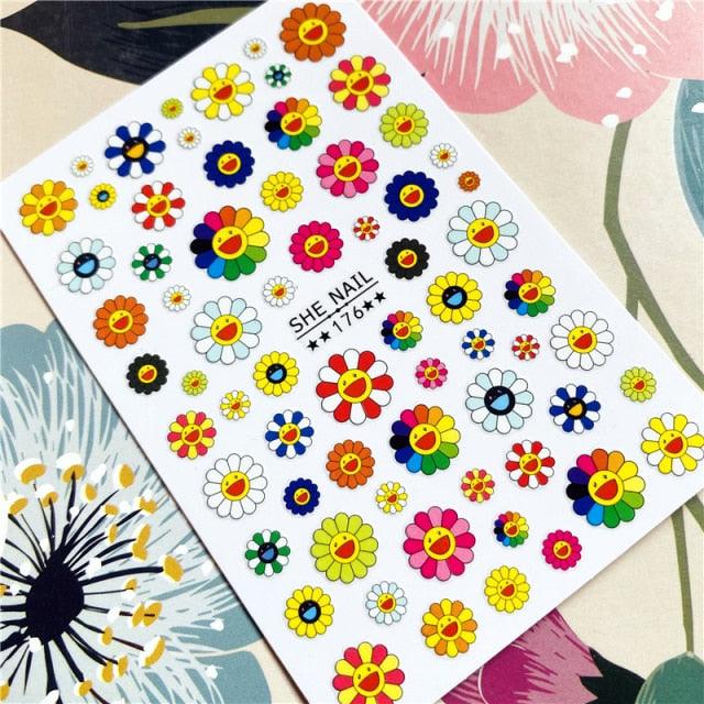 Cute rabbit Cute cat  Japanese Justice Girl 3D Back Glue Nail Sticker Nail Decoration Nail Art Nail Ornament Self Adhesive Nail Decals for Nail Art Decoration Including Hearts Stars Letters Bowknot Leaves Flowers Plants Fruits Butterflies for Woman Stevvex