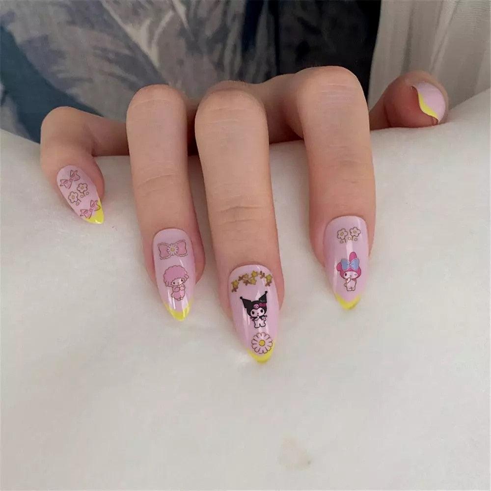 Cute rabbit Cute cat  Japanese Justice Girl 3D Back Glue Nail Sticker Nail Decoration Nail Art Nail Ornament Self Adhesive Nail Decals for Nail Art Decoration Including Hearts Stars Letters Bowknot Leaves Flowers Plants Fruits Butterflies for Woman Stevvex