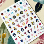 Cute rabbit Cute cat  Japanese Justice Girl 3D Back Glue Nail Sticker Nail Decoration Nail Art Nail Ornament Self Adhesive Nail Decals for Nail Art Decoration Including Hearts Stars Letters Bowknot Leaves Flowers Plants Fruits Butterflies for Woman Stevvex
