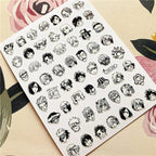 Cute rabbit Cute cat  Japanese Justice Girl 3D Back Glue Nail Sticker Nail Decoration Nail Art Nail Ornament Self Adhesive Nail Decals for Nail Art Decoration Including Hearts Stars Letters Bowknot Leaves Flowers Plants Fruits Butterflies for Woman Stevvex