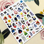 Cute rabbit Cute cat  Japanese Justice Girl 3D Back Glue Nail Sticker Nail Decoration Nail Art Nail Ornament Self Adhesive Nail Decals for Nail Art Decoration Including Hearts Stars Letters Bowknot Leaves Flowers Plants Fruits Butterflies for Woman Stevvex