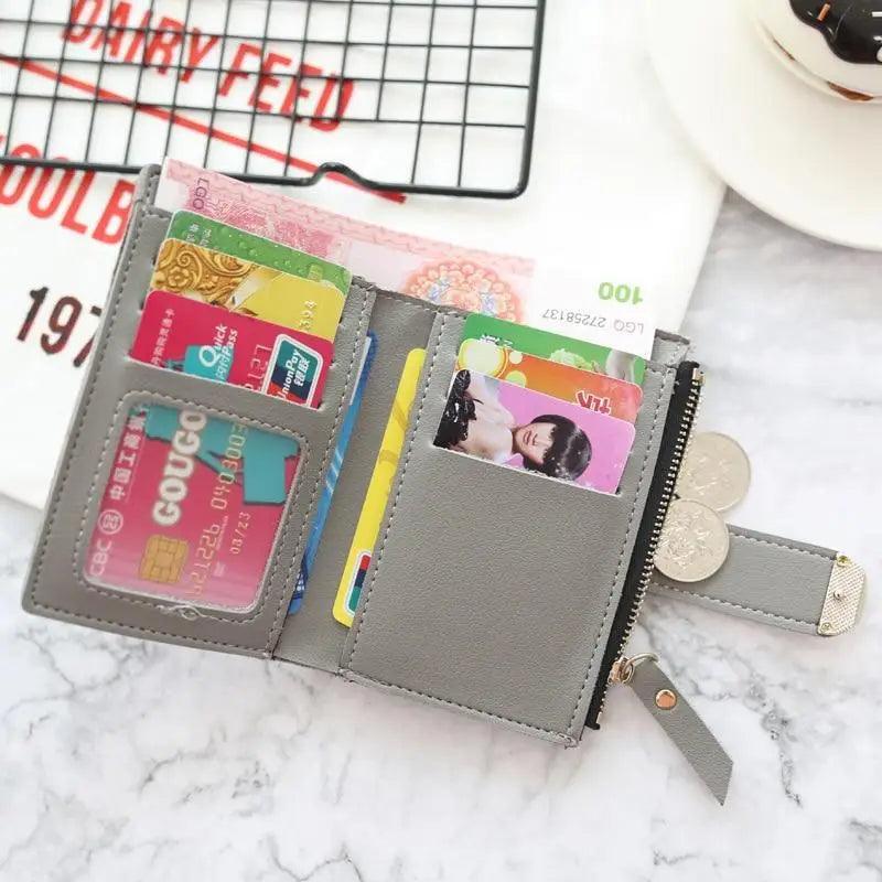 Cute Small Leather Purse For Women And Ladies Fashionable Card Bag Clutch Purse Money Clip Wallet For Females Stevvex