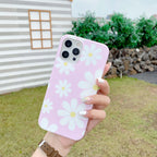 Cute Smooth Flower Phone Case For Iphone 13 11 Pro Max 12 Mini X Xr Xs Max 7 8 Plus Anti Knock Back Phone Cover Case Silicone Ultra Thin Shockproof Mobile Phone Case With Fashion Pattern Soft Bumper Full Body Protective Case For Iphone Stevvex