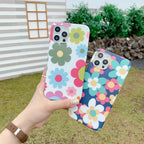 Cute Smooth Flower Phone Case For Iphone 13 11 Pro Max 12 Mini X Xr Xs Max 7 8 Plus Anti Knock Back Phone Cover Case Silicone Ultra Thin Shockproof Mobile Phone Case With Fashion Pattern Soft Bumper Full Body Protective Case For Iphone Stevvex