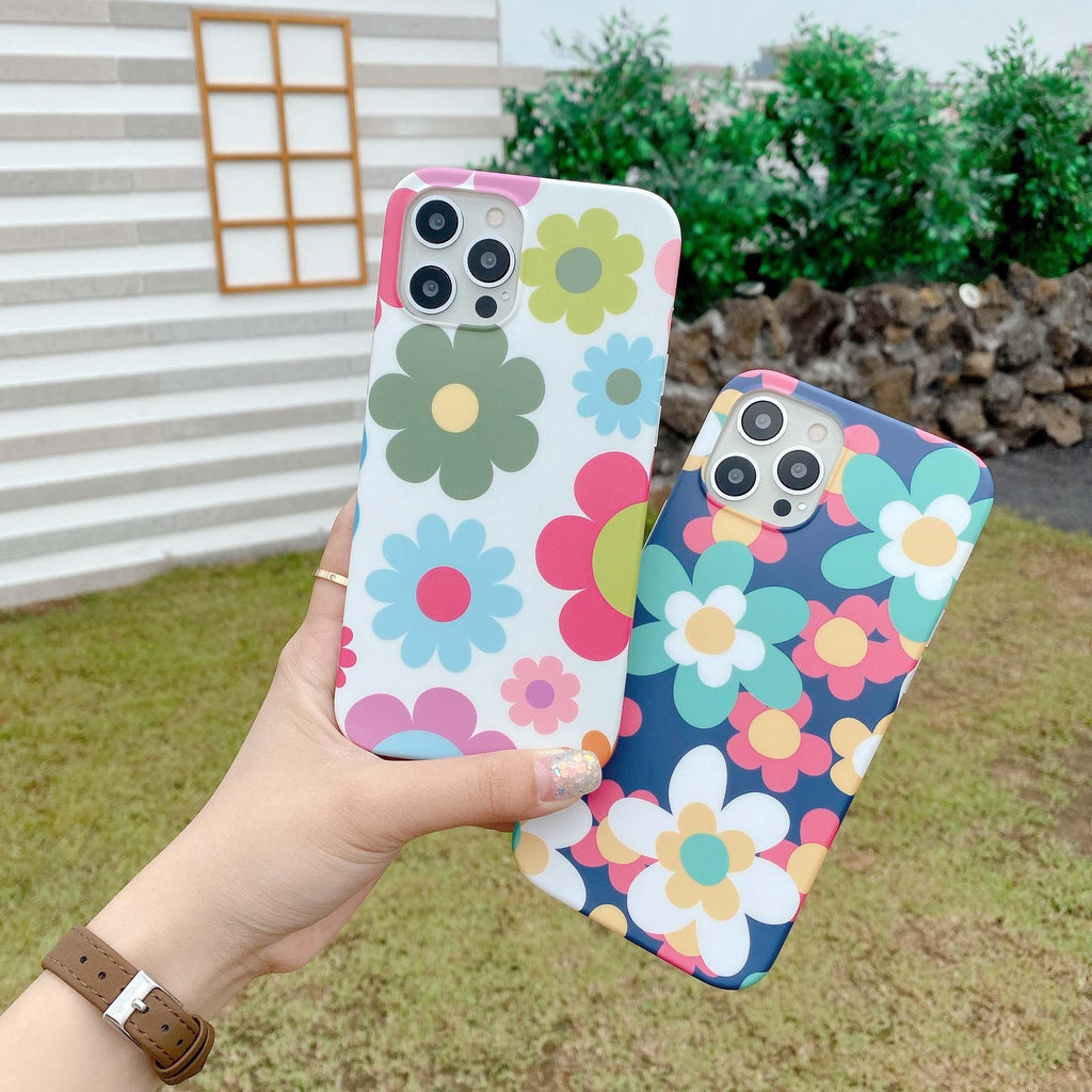 Cute Smooth Flower Phone Case For Iphone 13 11 Pro Max 12 Mini X Xr Xs Max 7 8 Plus Anti Knock Back Phone Cover Case Silicone Ultra Thin Shockproof Mobile Phone Case With Fashion Pattern Soft Bumper Full Body Protective Case For Iphone Stevvex