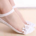 Cute Sock Slipper Women 1 Pair 2 Pieces Silk Spring Summer Thin Breathable Girl Socks Women Socks Breathable Anti-Friction Ultra Thin Socks for Women Transparent Lace Silk Elastic Socks Stevvex