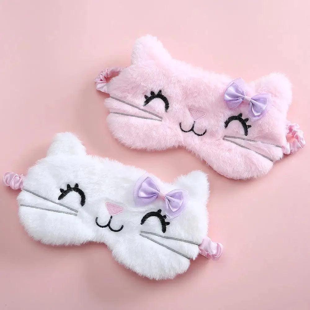 Cute Soft Cat Eye Cover Sleep Mask Comfortable Cartoon Mask Travel Rest Sleeping Aid Eye Patch Sleeping Mask Lightweight Blindfold For Travel Stevvex