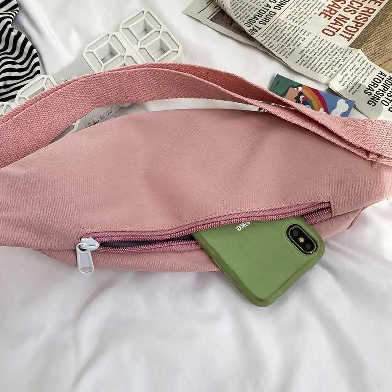 Cute Solid Color Fanny Pack For Girls Trendy Crossbody Chest Bag Belt Waist Packs Workout Traveling Dog Walking Casual Fashion Outdoor Waist Pack Bag Cool Fanny Packs Stevvex