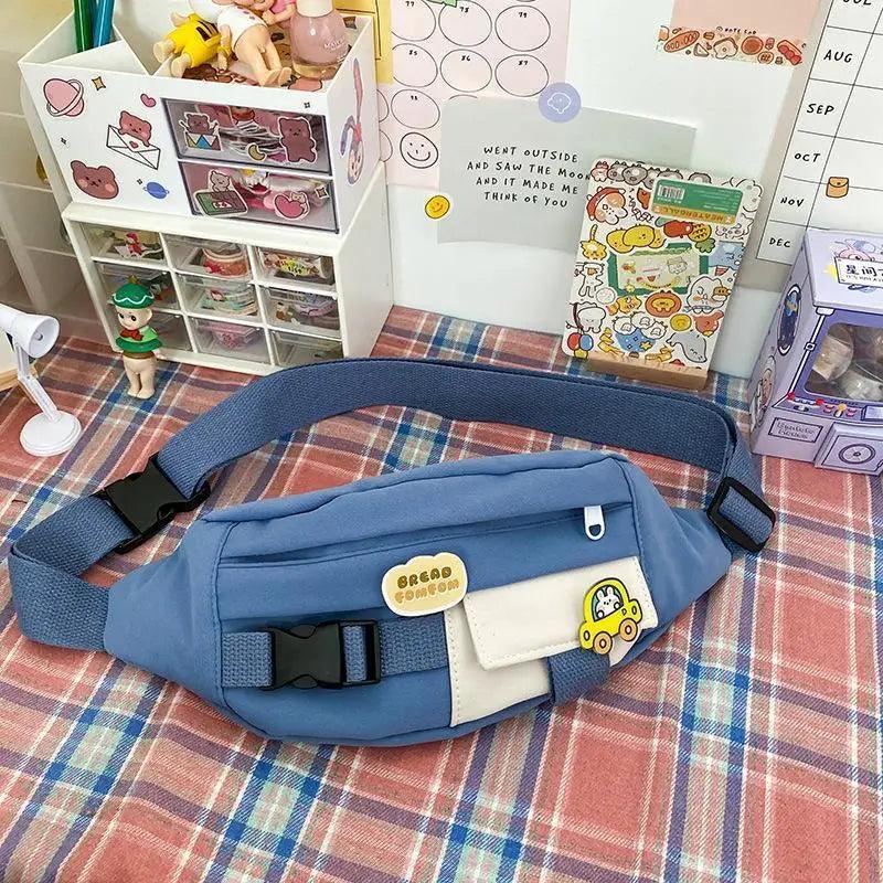 Cute Solid Color Fanny Pack For Girls Trendy Crossbody Chest Bag Belt Waist Packs Workout Traveling Dog Walking Casual Fashion Outdoor Waist Pack Bag Cool Fanny Packs Stevvex
