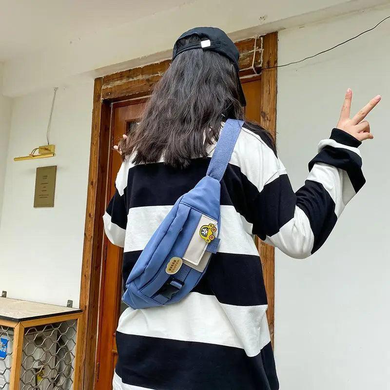 Cute Solid Color Fanny Pack For Girls Trendy Crossbody Chest Bag Belt Waist Packs Workout Traveling Dog Walking Casual Fashion Outdoor Waist Pack Bag Cool Fanny Packs Stevvex