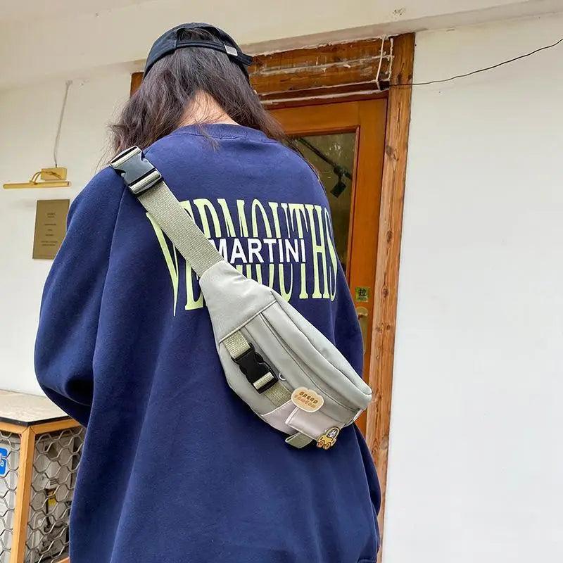 Cute Solid Color Fanny Pack For Girls Trendy Crossbody Chest Bag Belt Waist Packs Workout Traveling Dog Walking Casual Fashion Outdoor Waist Pack Bag Cool Fanny Packs Stevvex