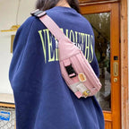 Cute Solid Color Fanny Pack For Girls Trendy Crossbody Chest Bag Belt Waist Packs Workout Traveling Dog Walking Casual Fashion Outdoor Waist Pack Bag Cool Fanny Packs Stevvex