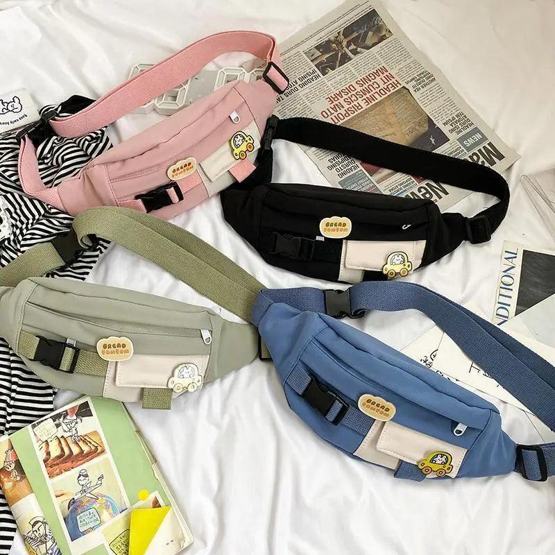 Cute Solid Color Fanny Pack For Girls Trendy Crossbody Chest Bag Belt Waist Packs Workout Traveling Dog Walking Casual Fashion Outdoor Waist Pack Bag Cool Fanny Packs Stevvex