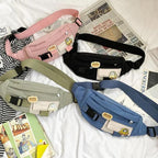Cute Solid Color Fanny Pack For Girls Trendy Crossbody Chest Bag Belt Waist Packs Workout Traveling Dog Walking Casual Fashion Outdoor Waist Pack Bag Cool Fanny Packs Stevvex