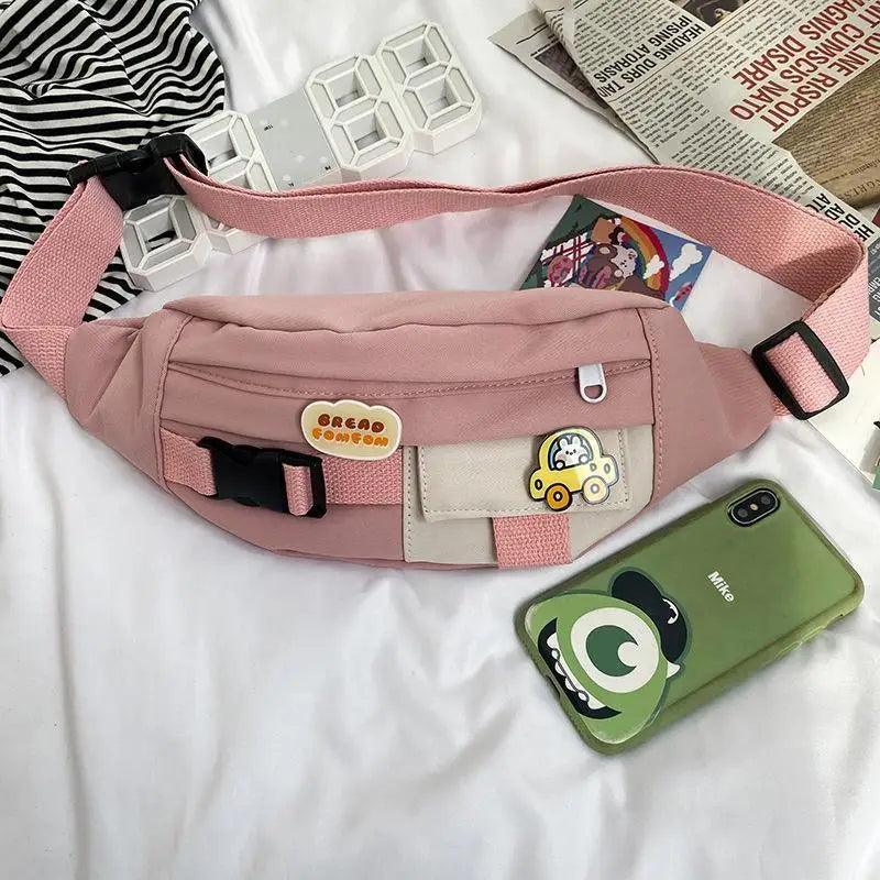 Cute Solid Color Fanny Pack For Girls Trendy Crossbody Chest Bag Belt Waist Packs Workout Traveling Dog Walking Casual Fashion Outdoor Waist Pack Bag Cool Fanny Packs Stevvex