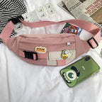 Cute Solid Color Fanny Pack For Girls Trendy Crossbody Chest Bag Belt Waist Packs Workout Traveling Dog Walking Casual Fashion Outdoor Waist Pack Bag Cool Fanny Packs Stevvex