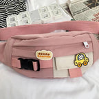 Cute Solid Color Fanny Pack For Girls Trendy Crossbody Chest Bag Belt Waist Packs Workout Traveling Dog Walking Casual Fashion Outdoor Waist Pack Bag Cool Fanny Packs Stevvex