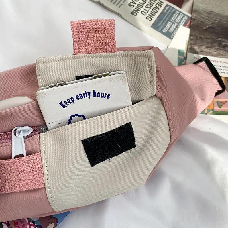 Cute Solid Color Fanny Pack For Girls Trendy Crossbody Chest Bag Belt Waist Packs Workout Traveling Dog Walking Casual Fashion Outdoor Waist Pack Bag Cool Fanny Packs Stevvex