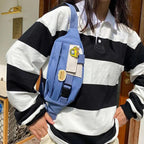 Cute Solid Color Fanny Pack For Girls Trendy Crossbody Chest Bag Belt Waist Packs Workout Traveling Dog Walking Casual Fashion Outdoor Waist Pack Bag Cool Fanny Packs Stevvex