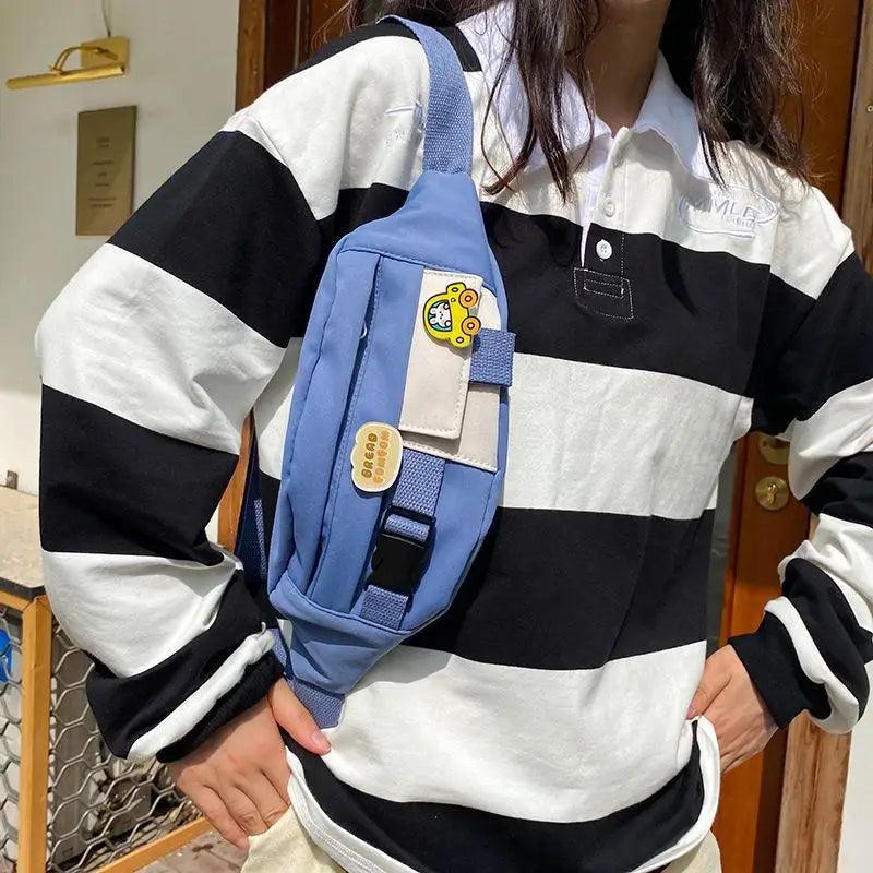 Cute Solid Color Fanny Pack For Girls Trendy Crossbody Chest Bag Belt Waist Packs Workout Traveling Dog Walking Casual Fashion Outdoor Waist Pack Bag Cool Fanny Packs Stevvex