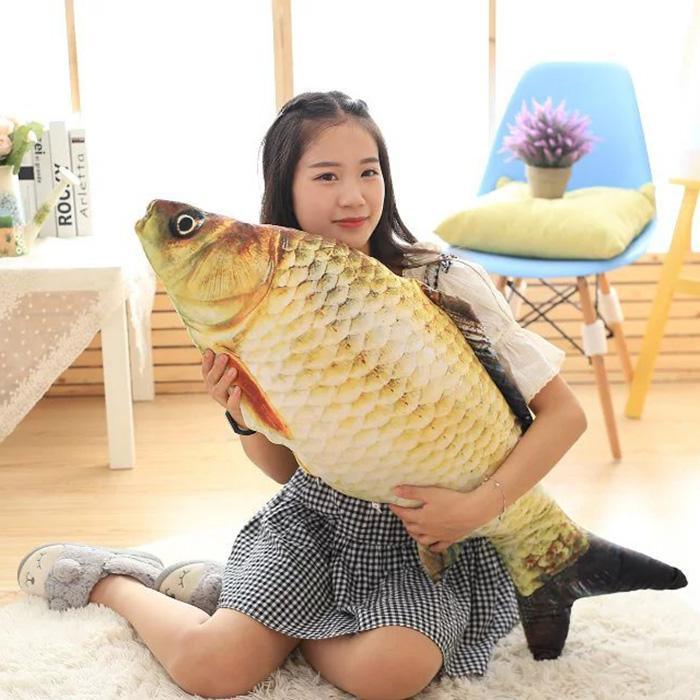 Cute Staffed Soft Animal Fish Plush Toys Pillow Creative Pillow Cushion Soft Fish Cushion Pillow Carp Plush Pillow Stuffed Toy Throw Pillow for Home Decoration Gift Kids Pillow Stuffed Animal Toy Gift Kids Toy Christmas Gifts Stevvex