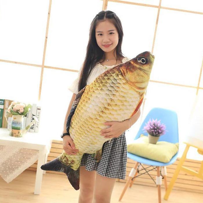 Cute Staffed Soft Animal Fish Plush Toys Pillow Creative Pillow Cushion Soft Fish Cushion Pillow Carp Plush Pillow Stuffed Toy Throw Pillow for Home Decoration Gift Kids Pillow Stuffed Animal Toy Gift Kids Toy Christmas Gifts Stevvex
