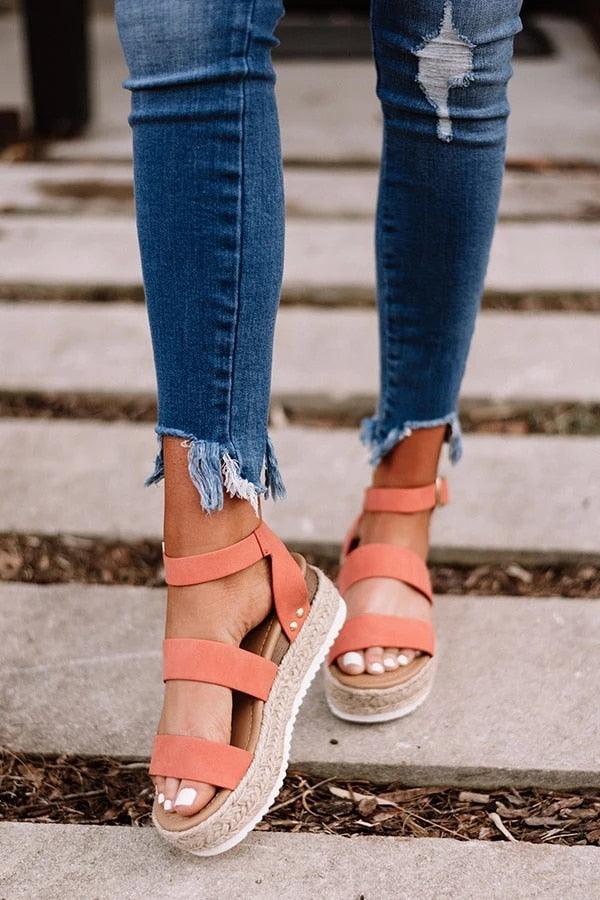 Cute Summer Women Golden Sandals Platform Heels Cross Strap Ankle Lace Beach Party Shoes Open Toe Ankle Platform Strap Casual Shoes Platform Wrap Rubber Sole Flat Sandal Stevvex