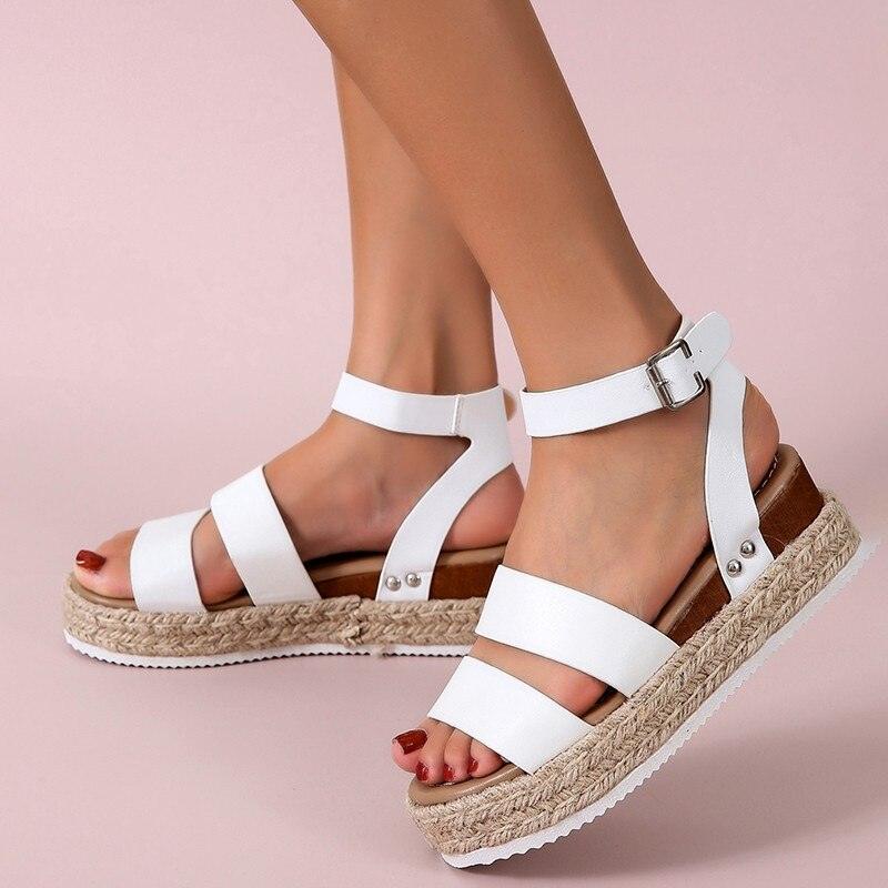 Cute Summer Women Golden Sandals Platform Heels Cross Strap Ankle Lace Beach Party Shoes Open Toe Ankle Platform Strap Casual Shoes Platform Wrap Rubber Sole Flat Sandal Stevvex