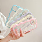Cute Transparent Curly Wave Phone Case For iPhone 14Pro 13 12 11 Pro Max X XR XS Max Candy Color Shockproof Clear Hard  Cover Shockproof Popular Wavy Stylish Phone Case Stevvex