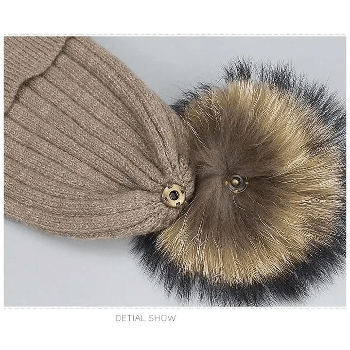 Cute Winter Warm Comfortable Cap Detachable Pom Pom Autumn Super Soft Fashionable Caps For Adults And Kids Stevvex