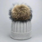 Cute Winter Warm Comfortable Cap Detachable Pom Pom Autumn Super Soft Fashionable Caps For Adults And Kids Stevvex