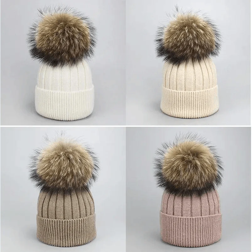Cute Winter Warm Comfortable Cap Detachable Pom Pom Autumn Super Soft Fashionable Caps For Adults And Kids Stevvex