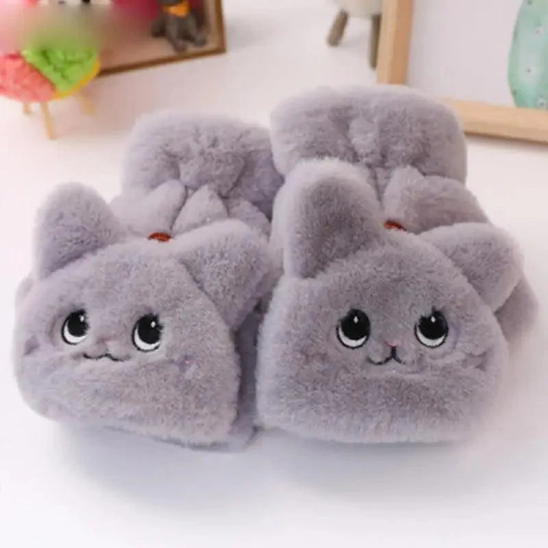 Cute Winter Warm Soft Half Finger Thick One Size Gloves For Women Fashionable Warm Comfortable Stylish Gloves For Girls Stevvex
