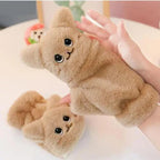 Cute Winter Warm Soft Half Finger Thick One Size Gloves For Women Fashionable Warm Comfortable Stylish Gloves For Girls Stevvex