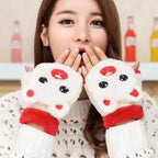 Cute Winter Warm Soft Half Finger Thick One Size Gloves For Women Fashionable Warm Comfortable Stylish Gloves For Girls Stevvex