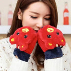 Cute Winter Warm Soft Half Finger Thick One Size Gloves For Women Fashionable Warm Comfortable Stylish Gloves For Girls Stevvex