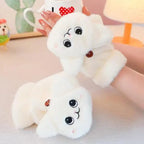 Cute Winter Warm Soft Half Finger Thick One Size Gloves For Women Fashionable Warm Comfortable Stylish Gloves For Girls Stevvex