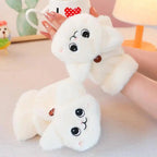 Cute Winter Warm Soft Half Finger Thick One Size Gloves For Women Fashionable Warm Comfortable Stylish Gloves For Girls Stevvex