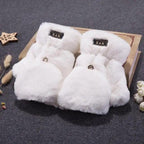 Cute Winter Warm Soft Half Finger Thick One Size Gloves For Women Fashionable Warm Comfortable Stylish Gloves For Girls Stevvex