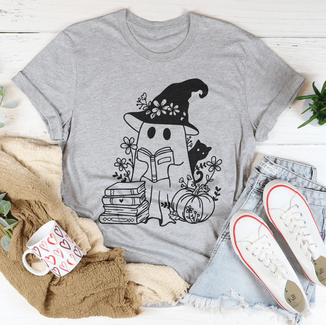 Cute Witch Ghost Tee Peachy Sunday